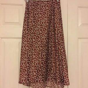 Abercrombie Silk Midi Skirt NWT